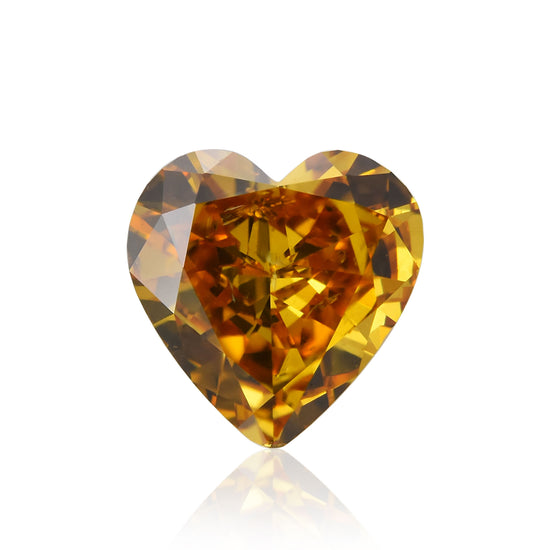 Diamante a Cuore Fancy Deep Yellow Orange da 0,62 Carati (SI2) GIA
