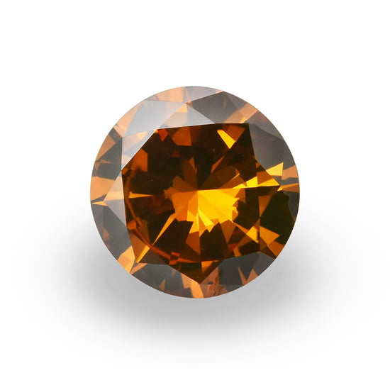 0.92 Carat Fancy Deep Orange Brown Round Brilliant Diamond (SI1) GIA