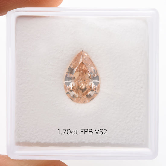 Diamante a Pera Rosa Marrone Fancy da 1,70 Carati VS2 GIA