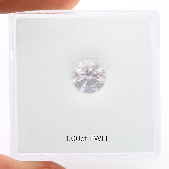 1.00 Carat Fancy White Round Brilliant Diamond  GIA