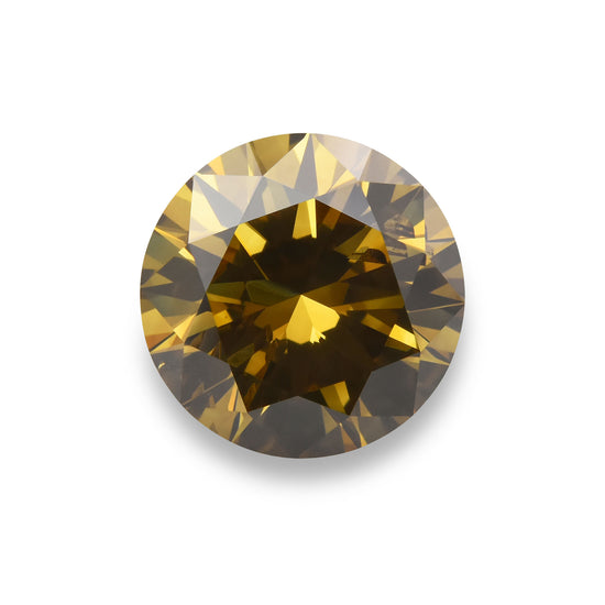 ألماسة مستديرة براقة 2.70 قيراط Fancy Dark Brown Greenish Yellow بدرجة نقاء SI2 من GIA
