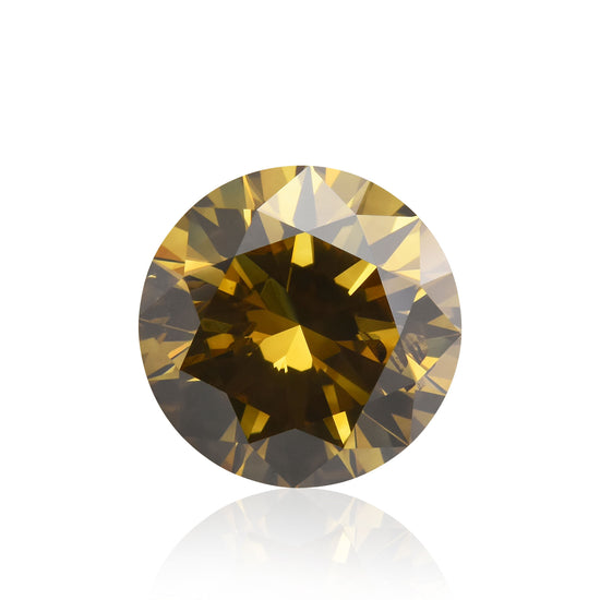 ألماسة مستديرة براقة 2.70 قيراط Fancy Dark Brown Greenish Yellow بدرجة نقاء SI2 من GIA