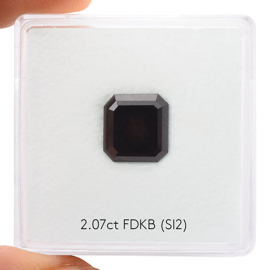 2.07 Carat Fancy Dark Brown Asscher Diamond (SI2) GIA