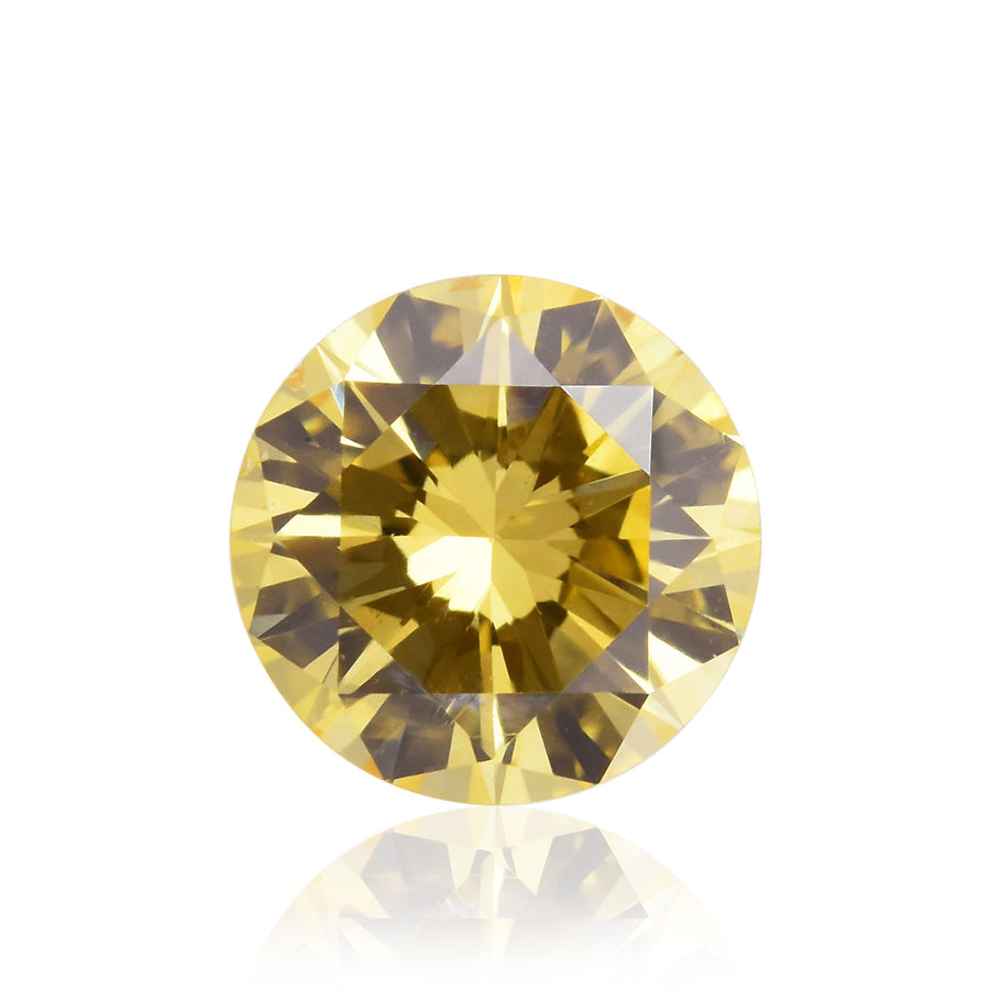 0.29 Carat Fancy Intense Orangy Yellow Round Brilliant Diamond (I1) GIA