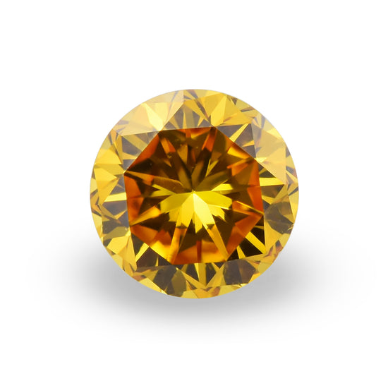 Diamante rotondo brillante GIA, fantasia giallo arancio intenso, 0,25 carati (I1)