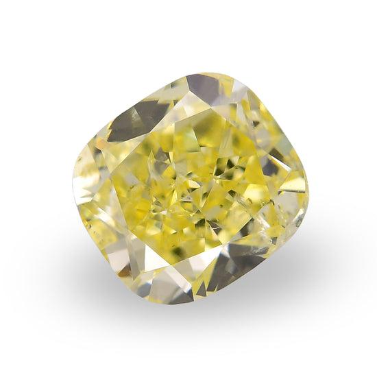 0.77 Carat Fancy Yellow Cushion Diamond (I1) GIA