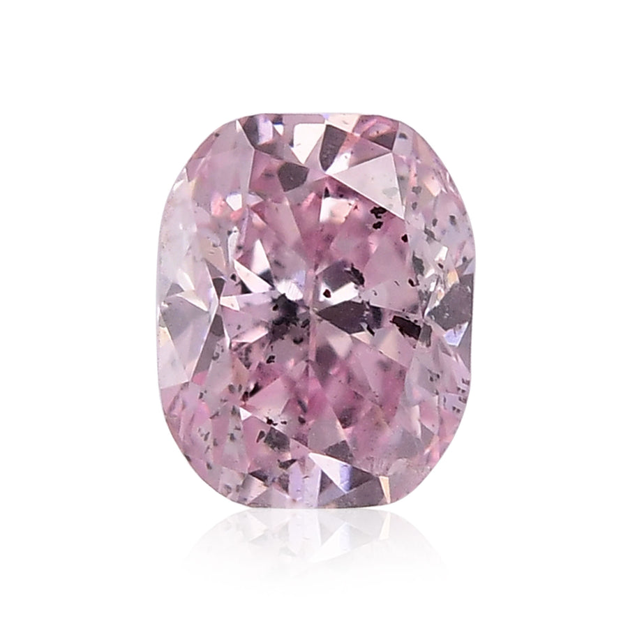 0.15 Carat Fancy Purplish Pink Cushion Diamond (I1) GIA