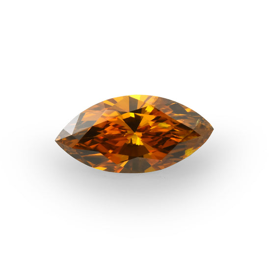 0.40 Carat Fancy Deep Brownish Yellowish Orange Marquise Diamond (I1) GIA