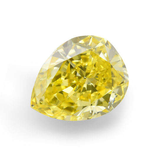 0.40 Carat Fancy Intense Yellow Pear Diamond (I1) GIA