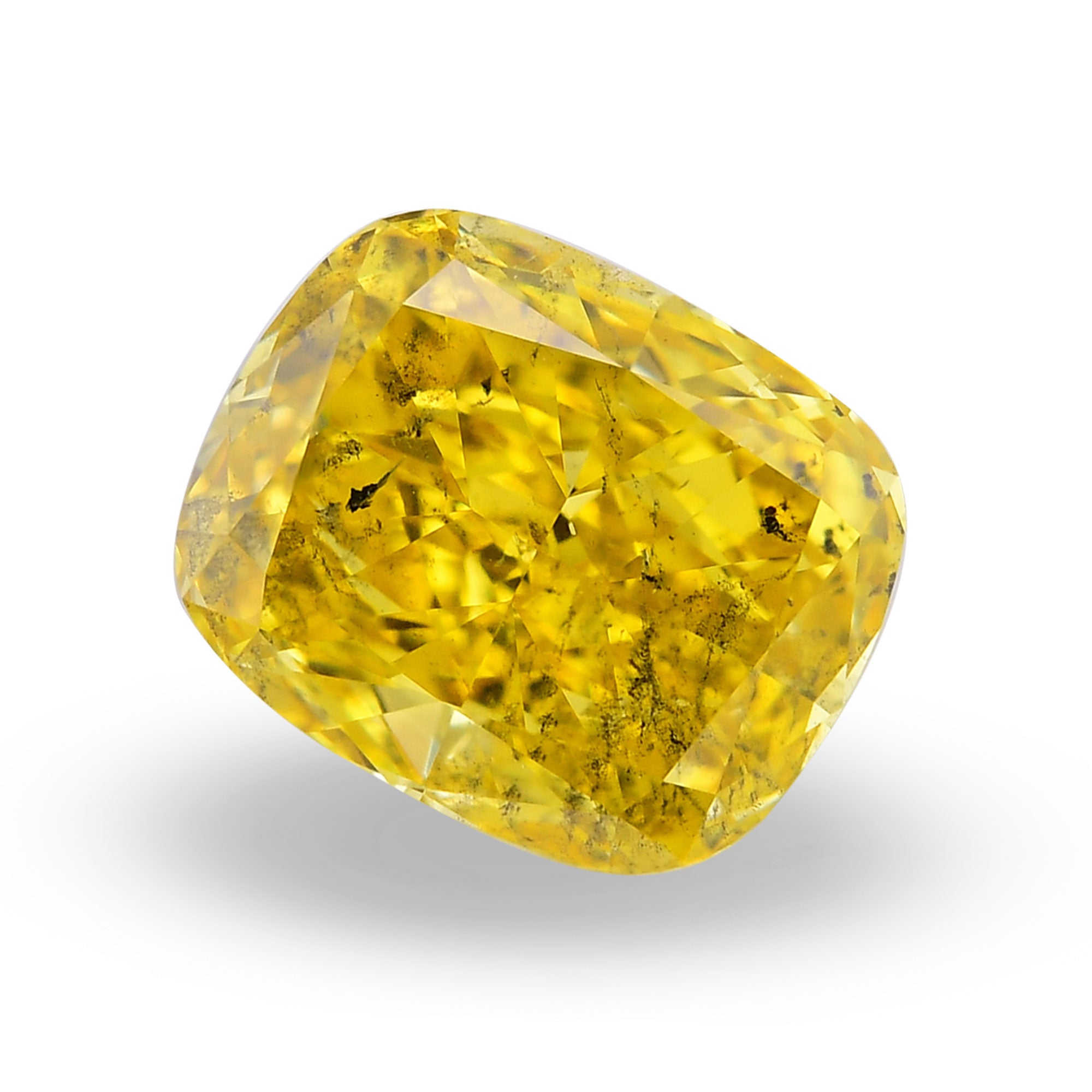 1.07 Carat Fancy Vivid Yellow Cushion Diamond I1 GIA – LEIBISH