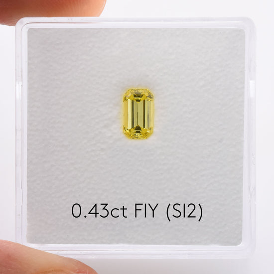 0.43 Carat Fancy Intense Yellow Emerald Diamond (SI2) GIA