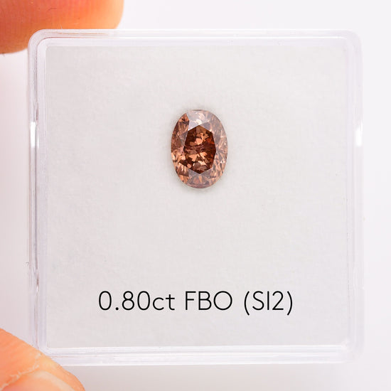 0.80 Carat Fancy Brown Orange Oval Diamond (SI2) GIA