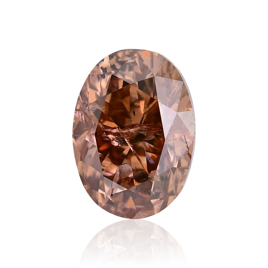 Diamante Ovale Arancio Marrone Fantasia da 0,80 carati (SI2) GIA