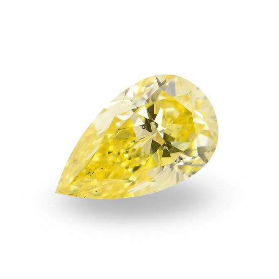 0.61 Carat Fancy Intense Yellow Pear Diamond SI1 GIA