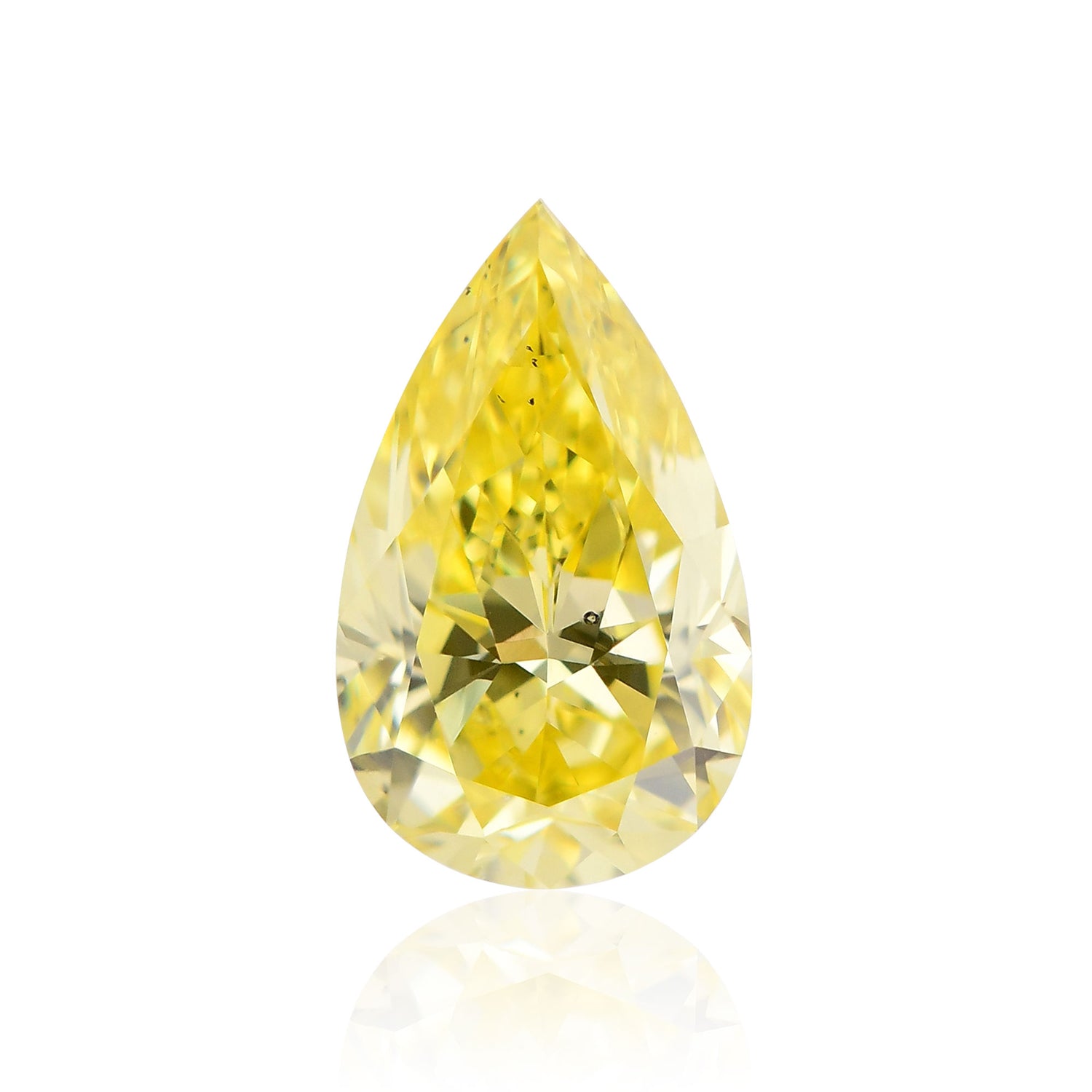0.61 Carat Fancy Intense Yellow Pear Diamond SI1 GIA