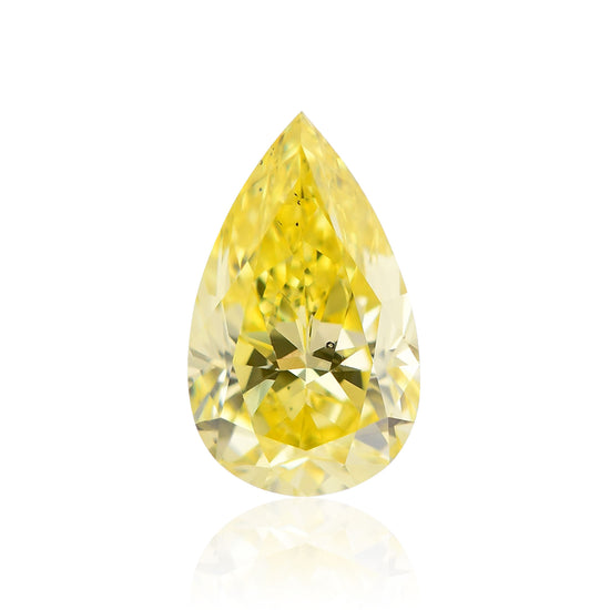 0.61 Carat Fancy Intense Yellow Pear Diamond SI1 GIA