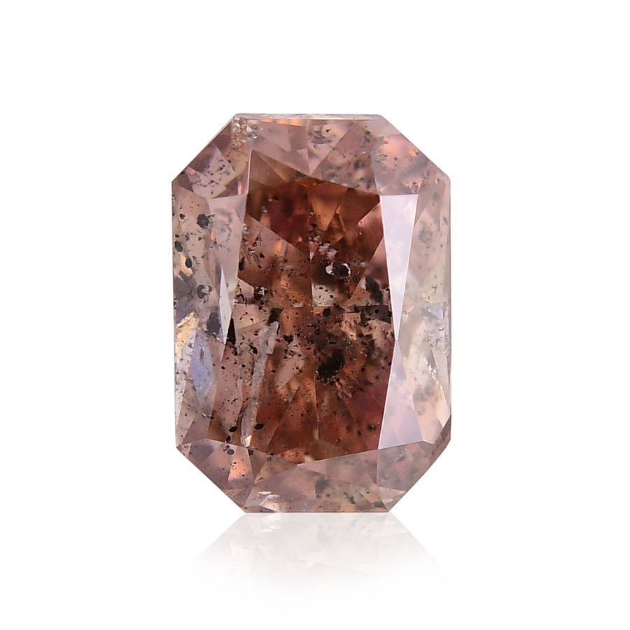 0.51 Carat Fancy Pink Brown Radiant Diamond (I1) GIA
