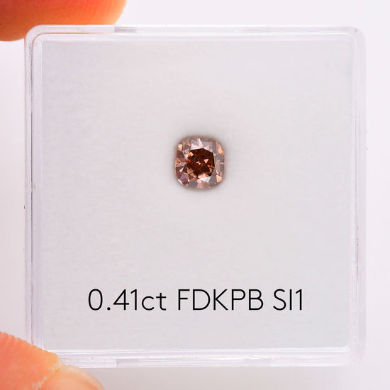 0.41 Carat Fancy Dark Pink Brown Cushion Diamond SI1 GIA