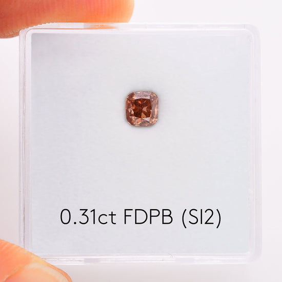 0.31 Carat Fancy Deep Pink Brown Cushion Diamond (SI2) GIA