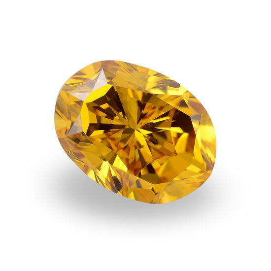 3.01 Carat Fancy Intense Orange Yellow Oval Diamond VVS2 GIA