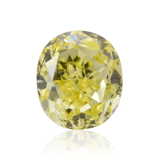 1.50 Carat Fancy Intense Yellow Oval Diamond SI1 GIA