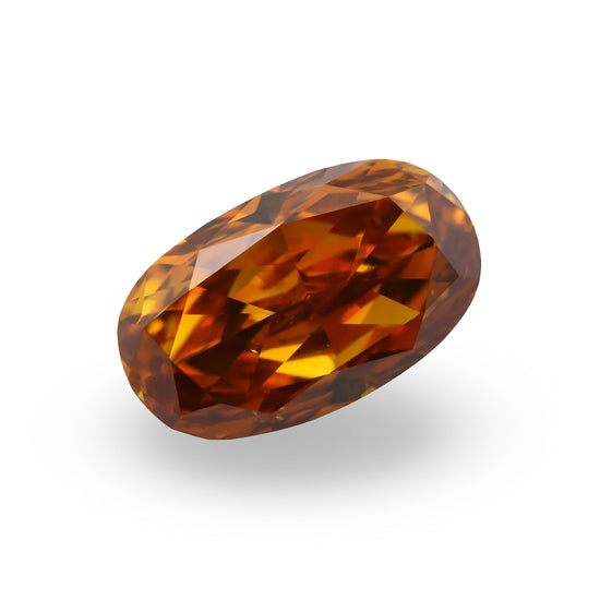 0.46 Carat Fancy Deep Brownish Orange Oval Diamond SI1 GIA