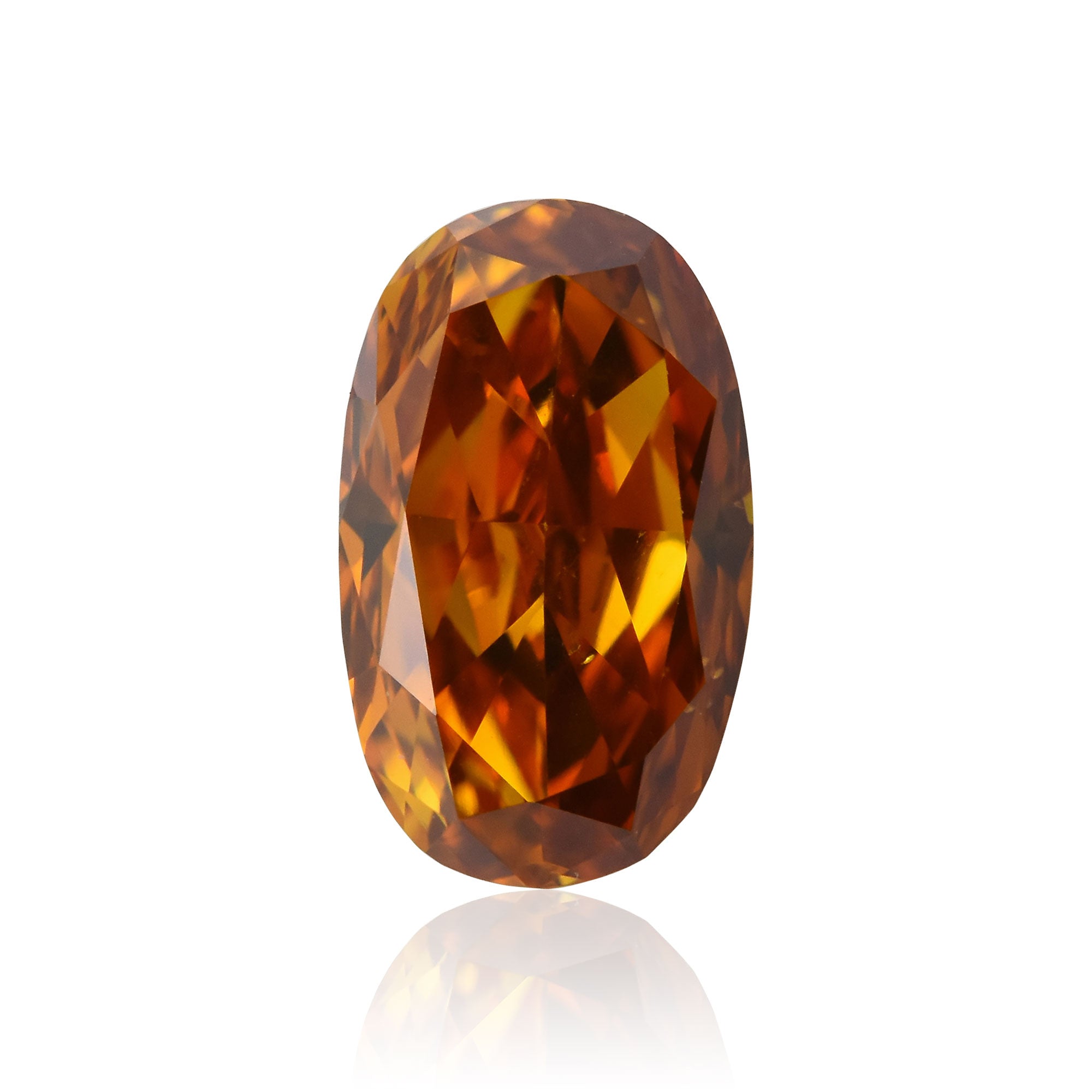 0.46 Carat Fancy Deep Brownish Orange Oval Diamond SI1 GIA | LEIBISH