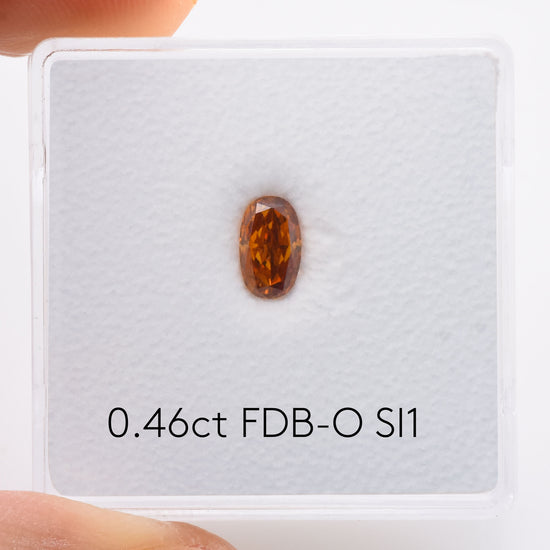 0.46 Carat Fancy Deep Brownish Orange Oval Diamond SI1 GIA