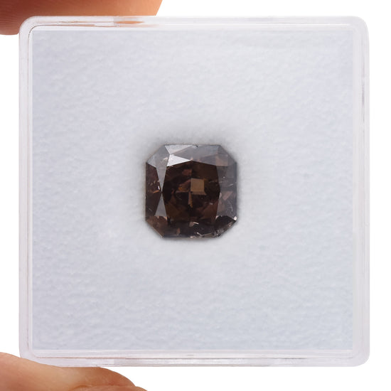2.01 Carat Fancy Dark Pinkish Brown Radiant Diamond I1 GIA