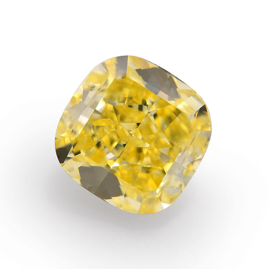 1.05 Carat Fancy Intense Yellow Cushion Diamond VS2 GIA