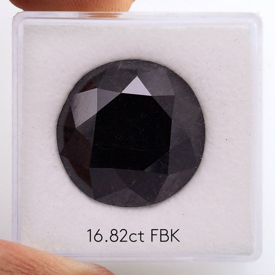 16.82 Carat Fancy Black Round Brilliant Diamond  GIA
