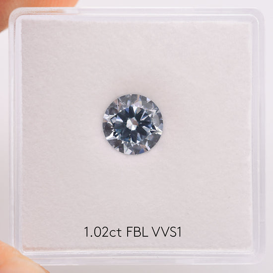 1.02 Carat Fancy Blue Round Brilliant Diamond VVS1 GIA