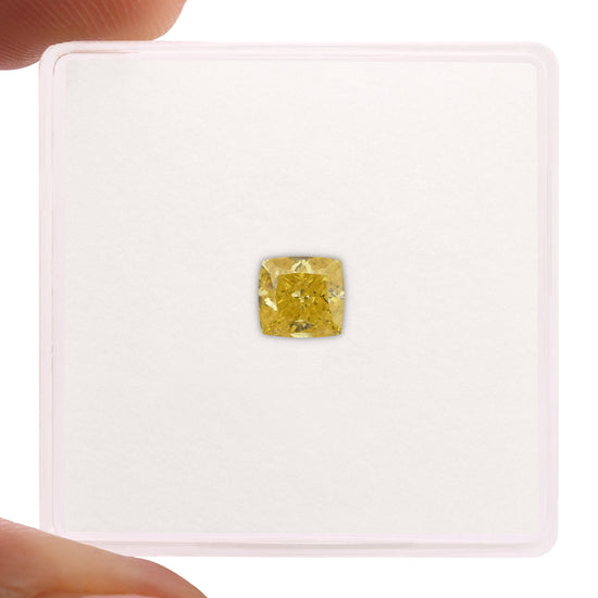 0.54 Carat Fancy Vivid Yellow Cushion Diamond VS1 GIA