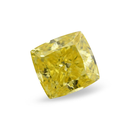 0.54 Carat Fancy Vivid Yellow Cushion Diamond VS1 GIA