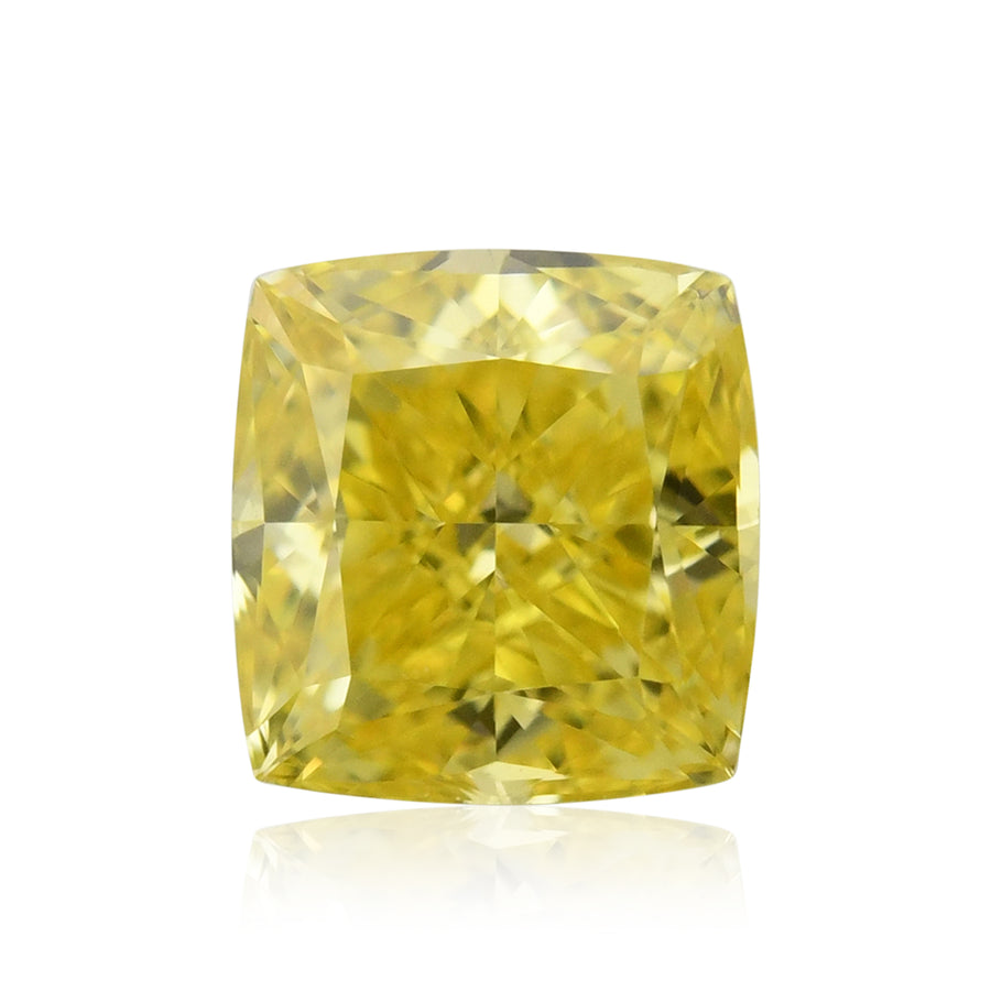Diamante GIA cuscino giallo vivido fantasia da 0,54 carati VS1