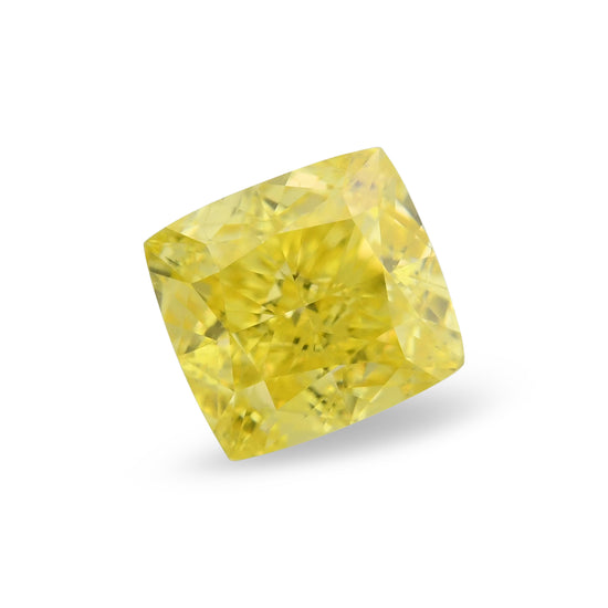 0.54 Carat Fancy Vivid Yellow Cushion Diamond SI1 GIA