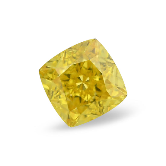 0.45 Carat Fancy Vivid Yellow Cushion Diamond VVS1 GIA