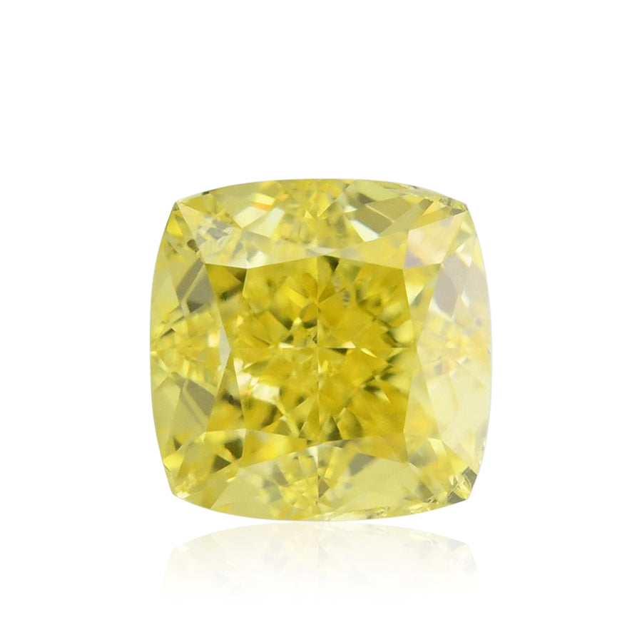 0.45 Carat Fancy Vivid Yellow Cushion Diamond SI1 GIA