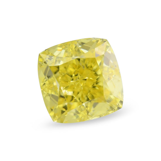 0.45 Carat Fancy Vivid Yellow Cushion Diamond SI1 GIA