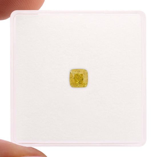 0.35 Carat Fancy Vivid Yellow Cushion Diamond SI1 GIA