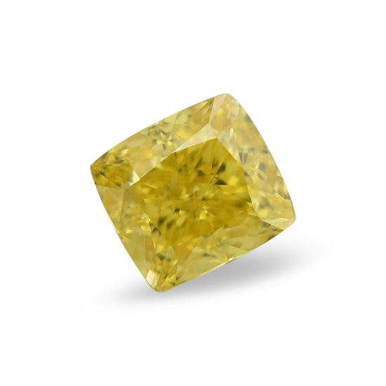 0.37 Carat Fancy Vivid Yellow Cushion Diamond VS2 GIA
