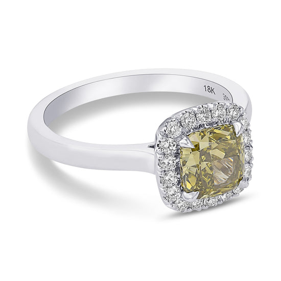Chameleon Cushion Diamond Halo Ring