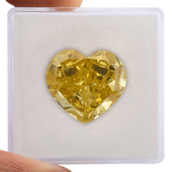 10.88 Carat Fancy Deep Brownish Yellow HEART Diamond SI2 GIA