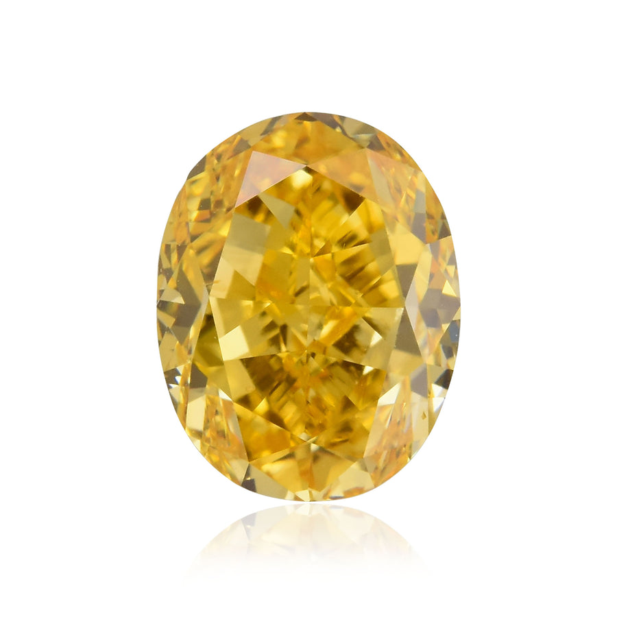 Diamante ovale Fancy Intense Yellow Orange da 0,57 carati, purezza VS2, certificato GIA