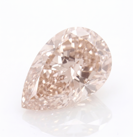 3.39 Carat Fancy Light Pink Brown Pear Diamond VVS2 GIA
