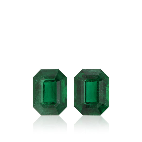 4.04 Carat Zambian Octagon Emeralds GRS Pair