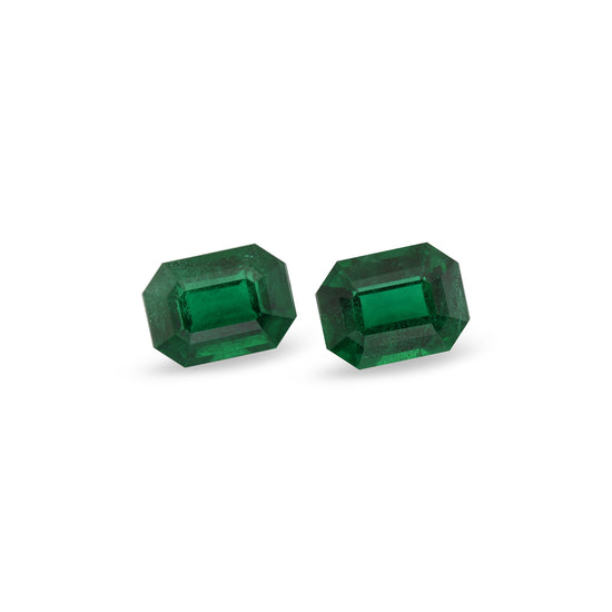 4.04 Carat Zambian Octagon Emeralds GRS Pair
