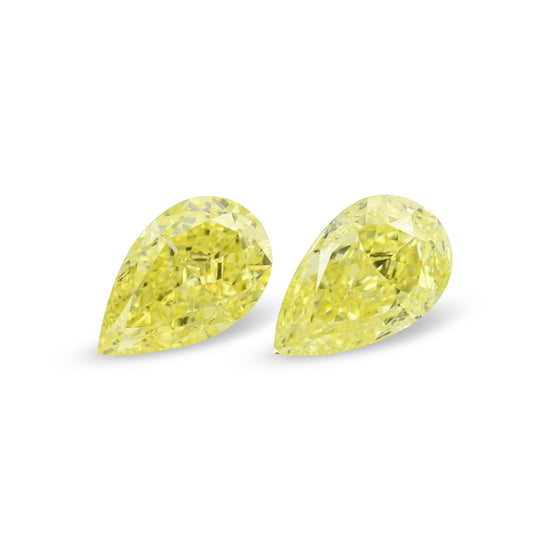 4.04 Carat Fancy Intense Yellow Pear Diamonds VS1 GIA