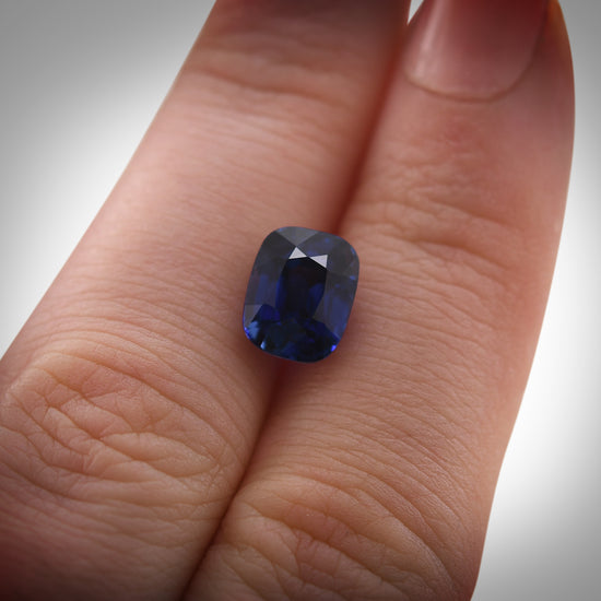 4.06 Carat Blue SRI LANKA Cushion Sapphire GRS