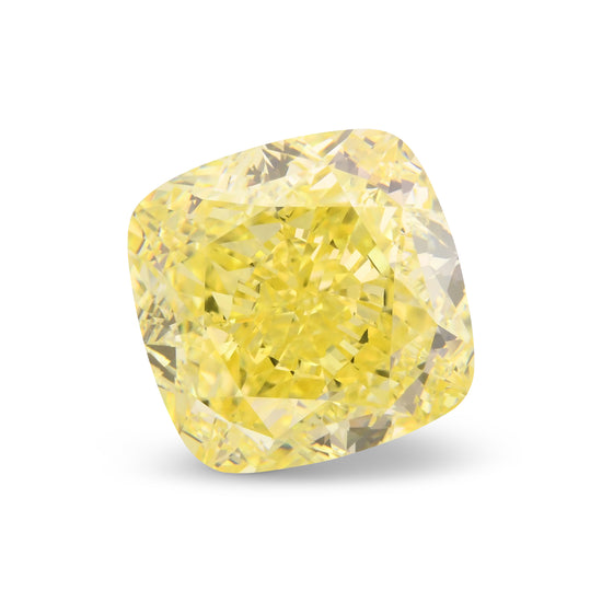 4.07 Carat Fancy Intense Yellow Cushion Diamond VS1 GIA